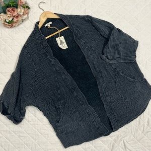 Easel mineral washed over sized sleeves kimono; size small